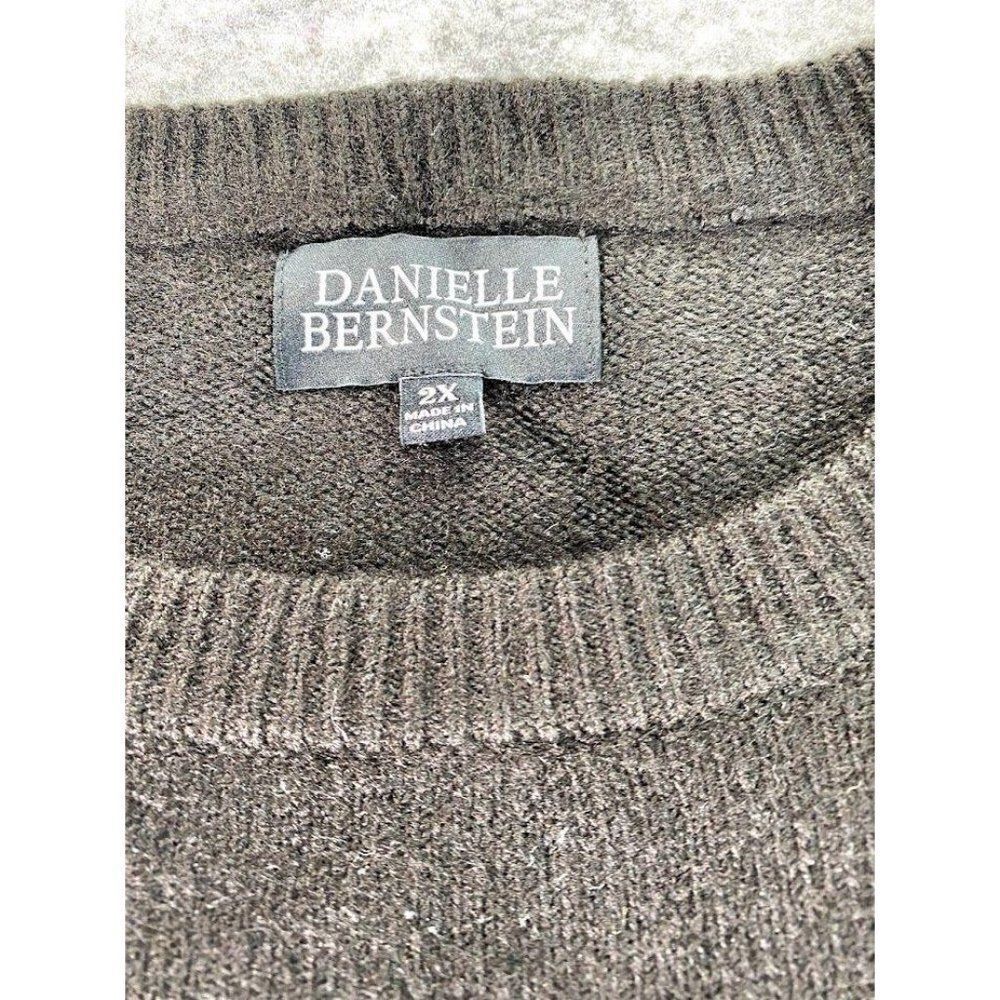 Danielle Bernstein Black Crewneck Cropped Sweater Sz 2X NEW - Picture 6 of 6